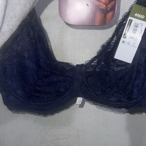 Adore Me Navy Lace Underwire Bra